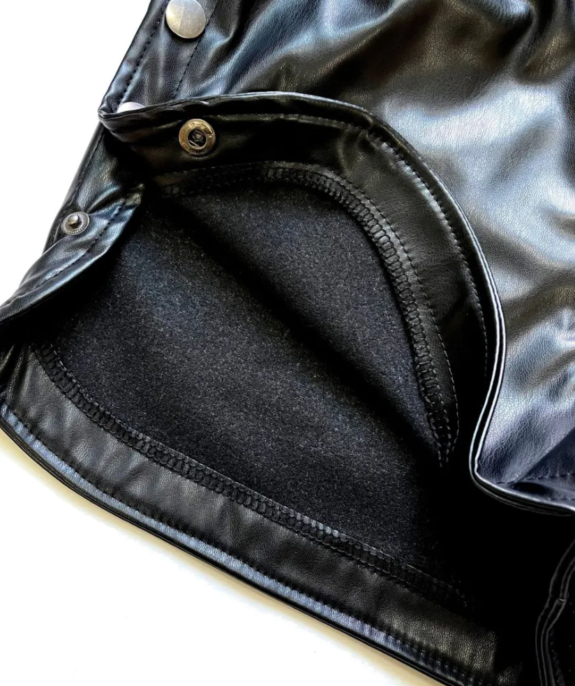UrbanFlare High Waist Snap Detail Faux Leather Shorts Castello Clothing Line