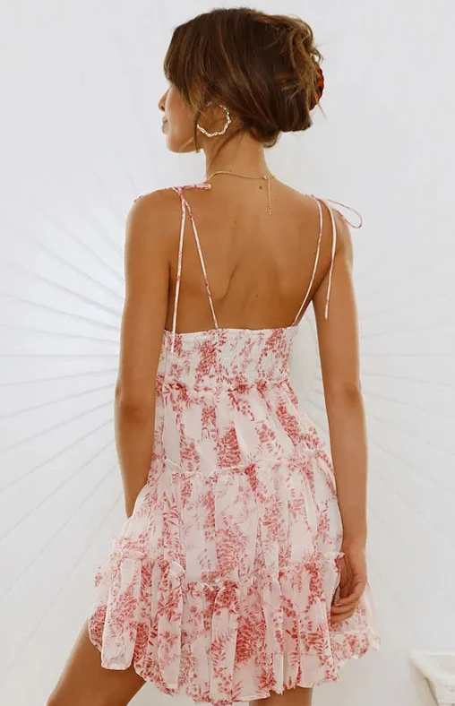 Amber Tiered Floral Ruffle Mini Dress mini dress Castello Clothing Line