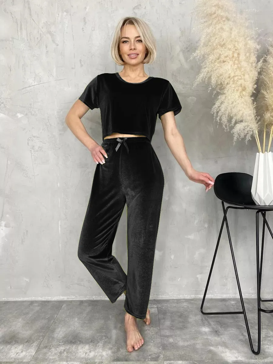 Blissful Days Short Sleeve Top and Pants Lounge Set Castello Clothing Line