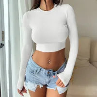Second Skin Long Sleeve Crop Top Castello Clothing Line