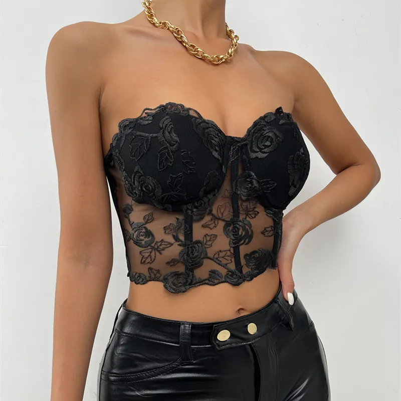 Temptation Tease Lace Bustier Top Castello Clothing Line