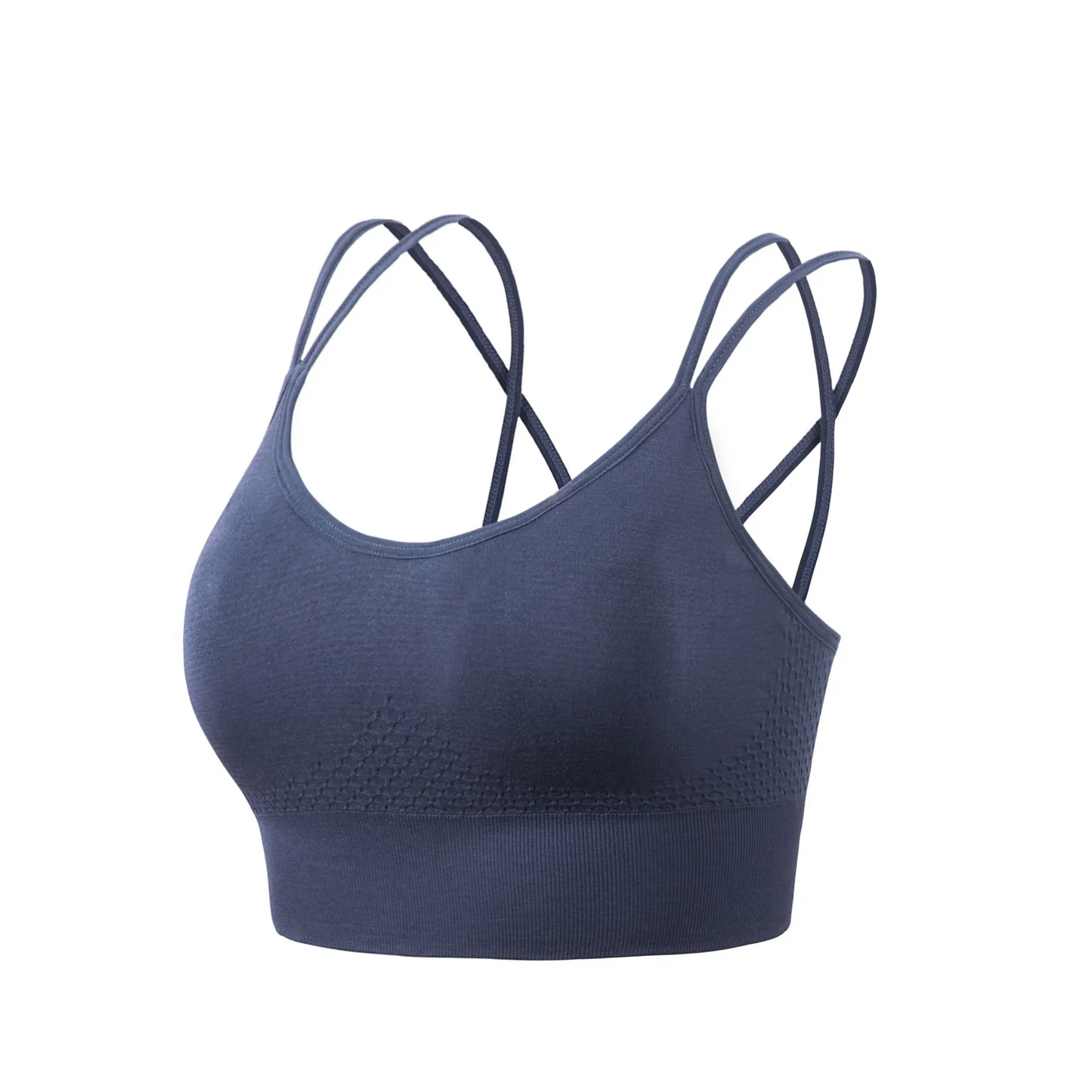 Ryn Seamless Ribbed Strappy Longline Sports Bra sports top & bras Castello Clothing Line