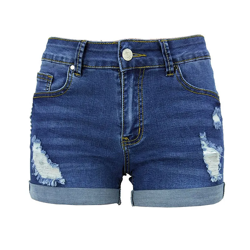 PulsePlay Mid-Rise Ripped Cuffed Jean Shorts Castello Clothing Line