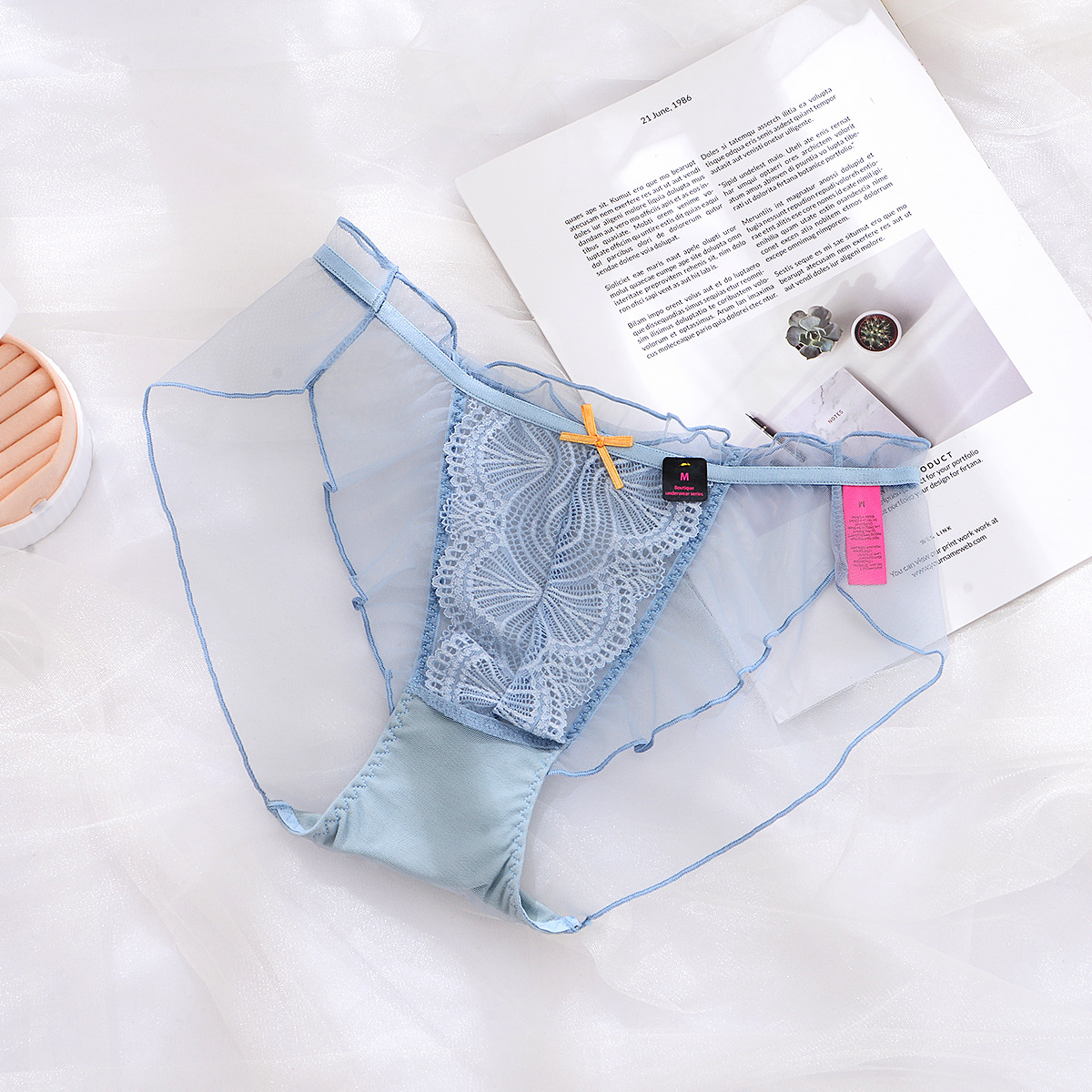 Embroidered Lace Ruffle Panty Castello Clothing Line