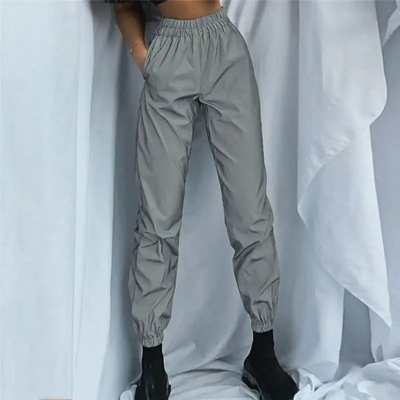 NightPulse High-Rise Reflective Elastic Waist Jogger Pants joggers Castello Clothing Line