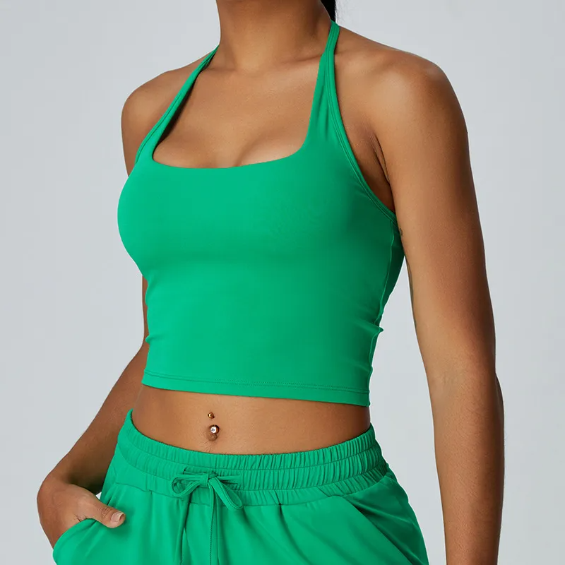 Oni Halter Neck Stretch Crop Top workout tops and t-shirts Castello Clothing Line