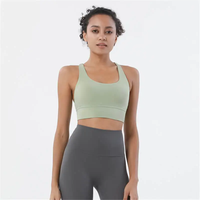Rachael Scoop Neck Strappy Back Longline Sports Bra sports top & bras Castello Clothing Line