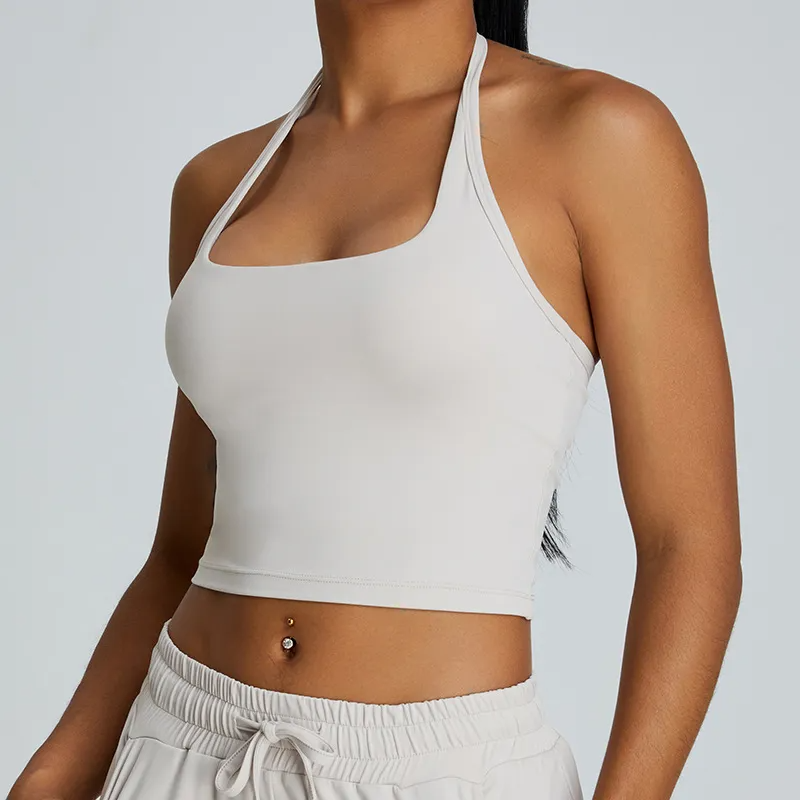 Oni Halter Neck Stretch Crop Top workout tops and t-shirts Castello Clothing Line
