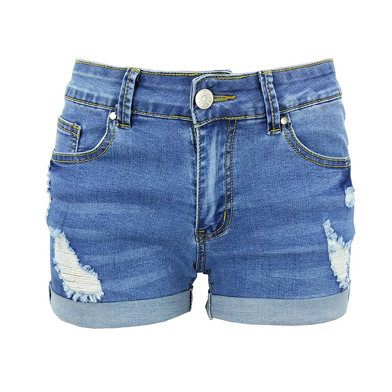 PulsePlay Mid-Rise Ripped Cuffed Jean Shorts Castello Clothing Line
