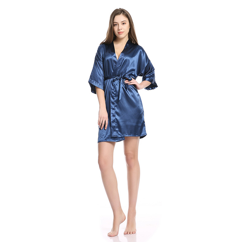 Moonlit Satin Kimono Wrap Robe Castello Clothing Line