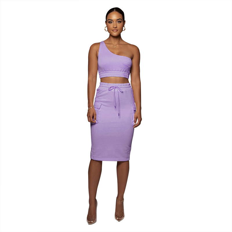 Cropped Tank Top and Cargo Skirt Set Castello Clothing Line