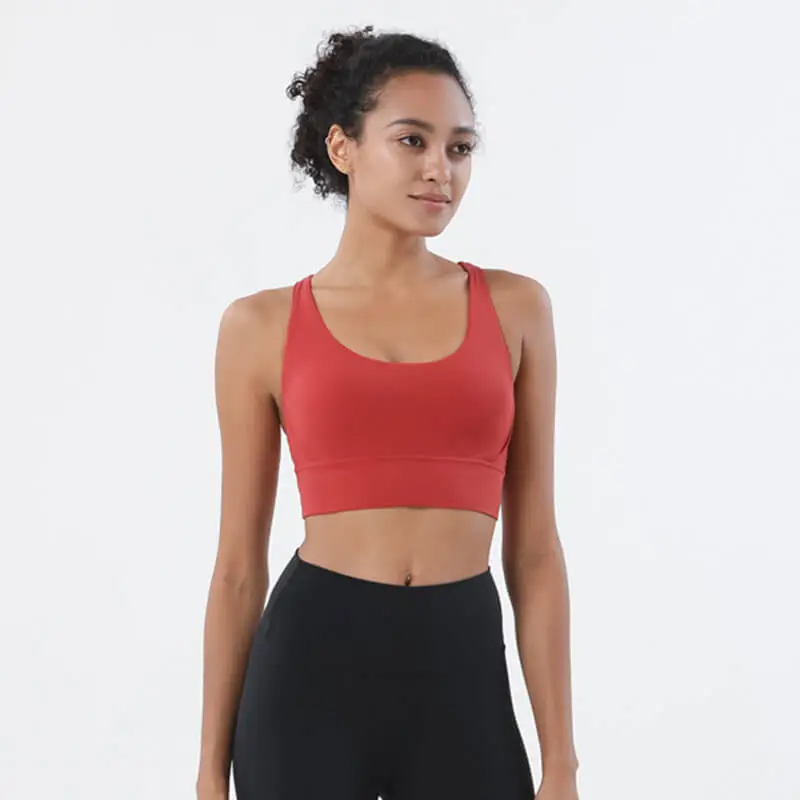 Rachael Scoop Neck Strappy Back Longline Sports Bra sports top & bras Castello Clothing Line