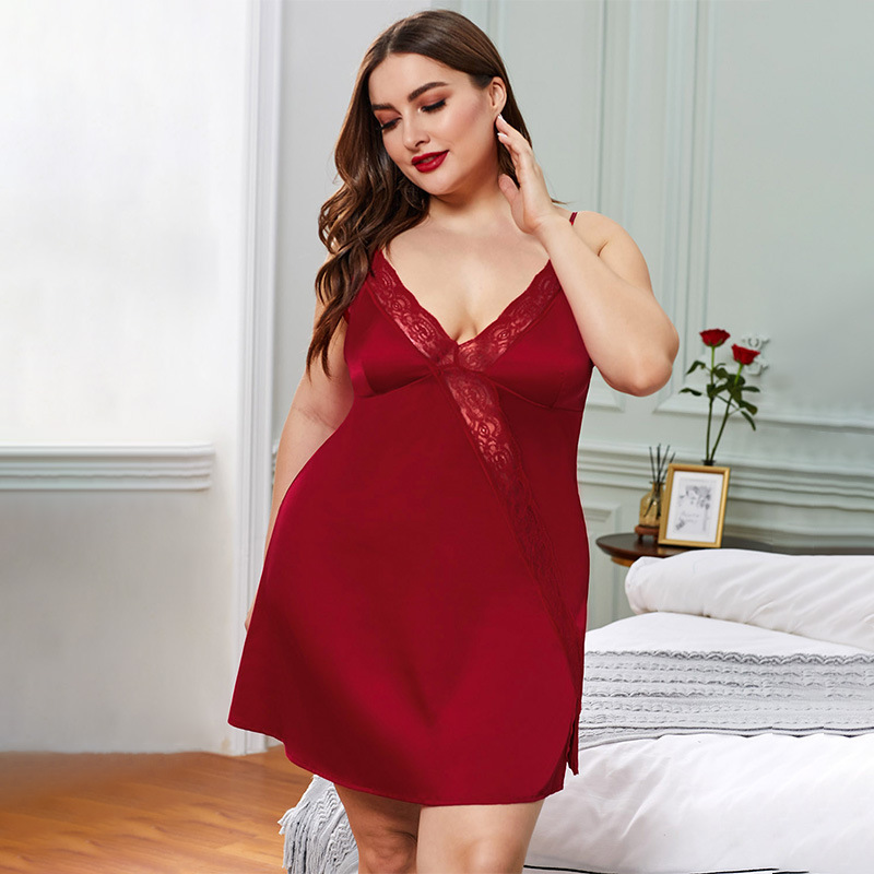 Plus Size Sleeveless Satin Nightie Castello Clothing Line