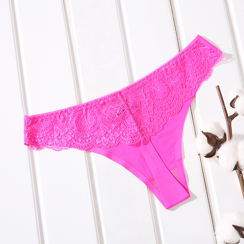 No Show Lace Trim Thong Panty Castello Clothing Line