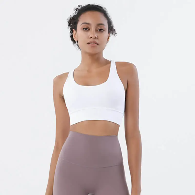 Rachael Scoop Neck Strappy Back Longline Sports Bra sports top & bras Castello Clothing Line