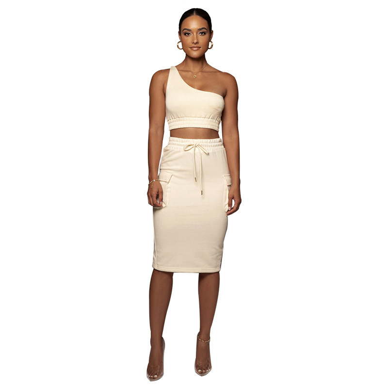 Cropped Tank Top and Cargo Skirt Set Castello Clothing Line