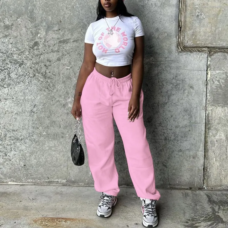 Cloud Kiss High-Rise Drawstring Relaxed Jogger Pants joggers Castello Clothing Line