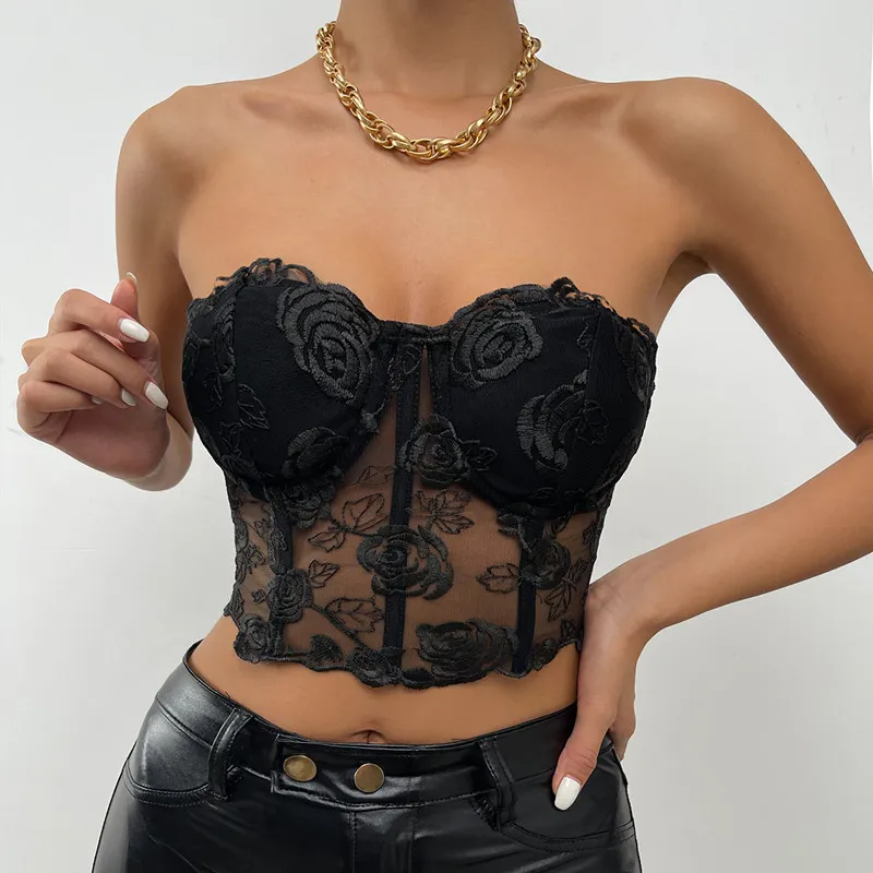 Temptation Tease Lace Bustier Top Castello Clothing Line