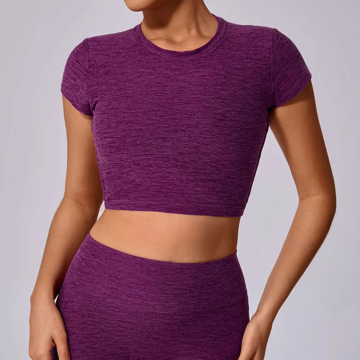 Iona Short Sleeve Open-Back Strappy Crop Top workout tops and t-shirts Castello Clothing Line