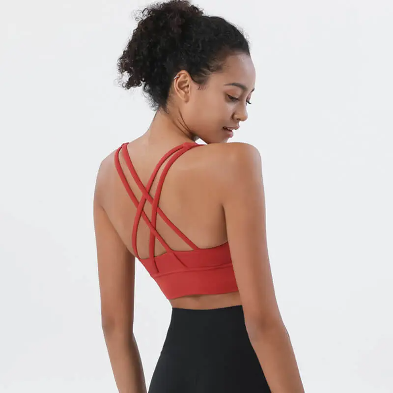 Rachael Scoop Neck Strappy Back Longline Sports Bra sports top & bras Castello Clothing Line