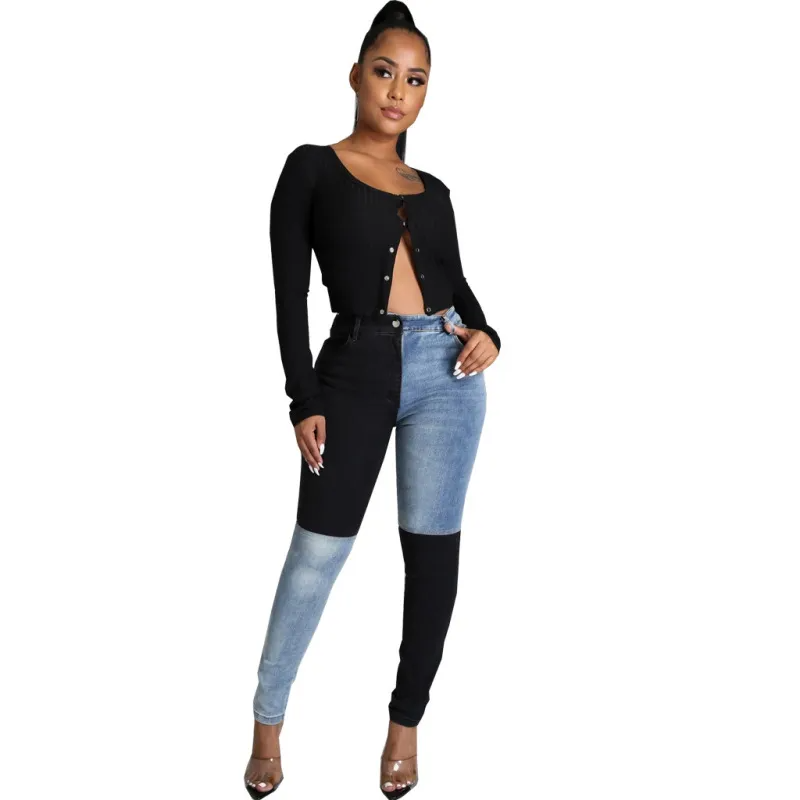Color Block Skinny Jeans Castello Clothing Line