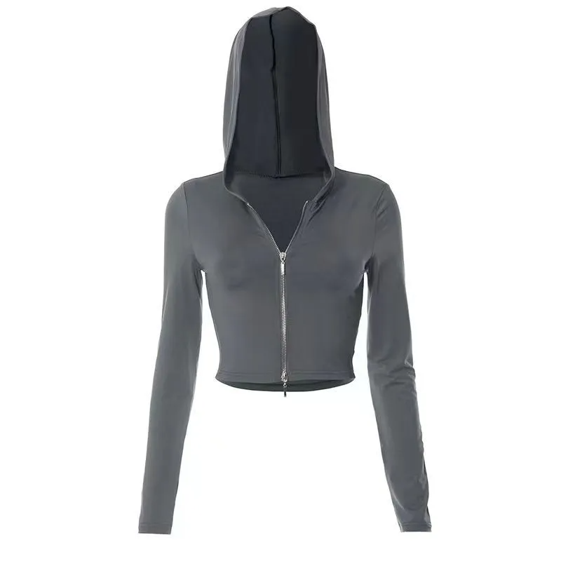 Zip Me Up Hooded Crop Jacket Castello Clothing Line