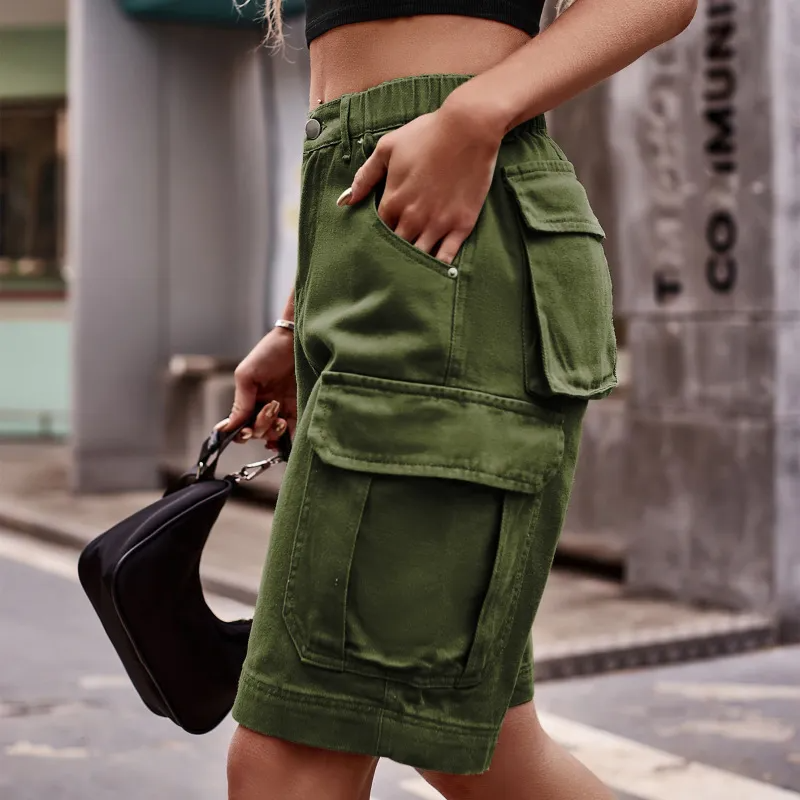 Trailblazer High-Waist Utility Cargo Shorts Castello Clothing Line