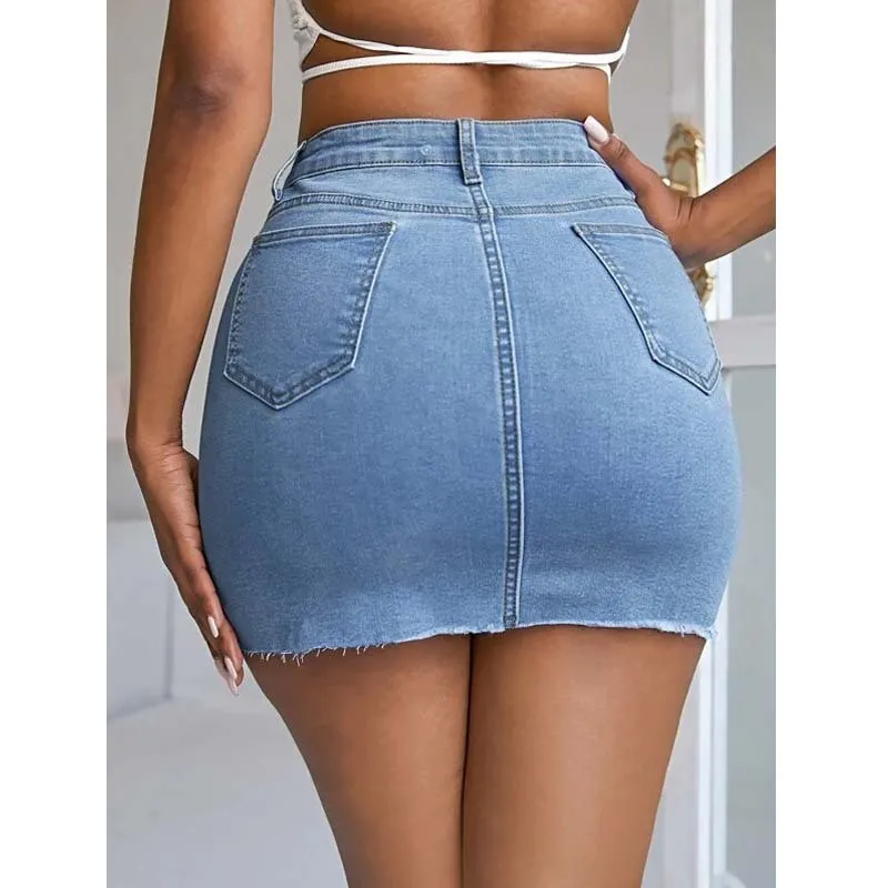 Laced Up & Ready Denim Mini Skirt Castello Clothing Line