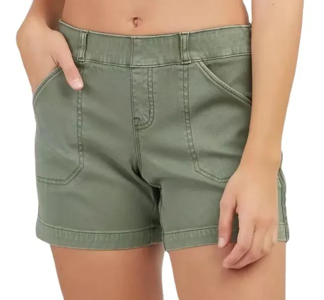 TrailBliss High Waist Utility Pocket Denim Shorts Castello Clothing Line