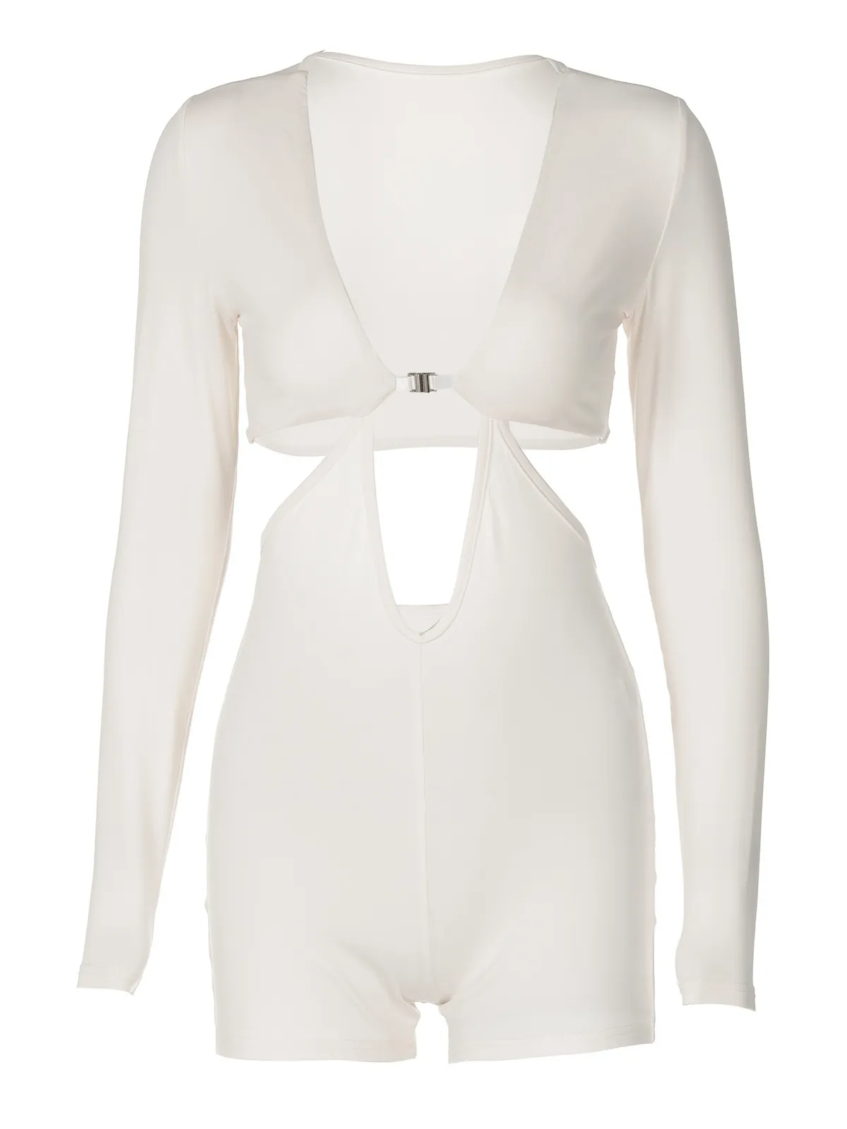 Tease Factor Long-Sleeve Cutout Romper Castello Clothing Line