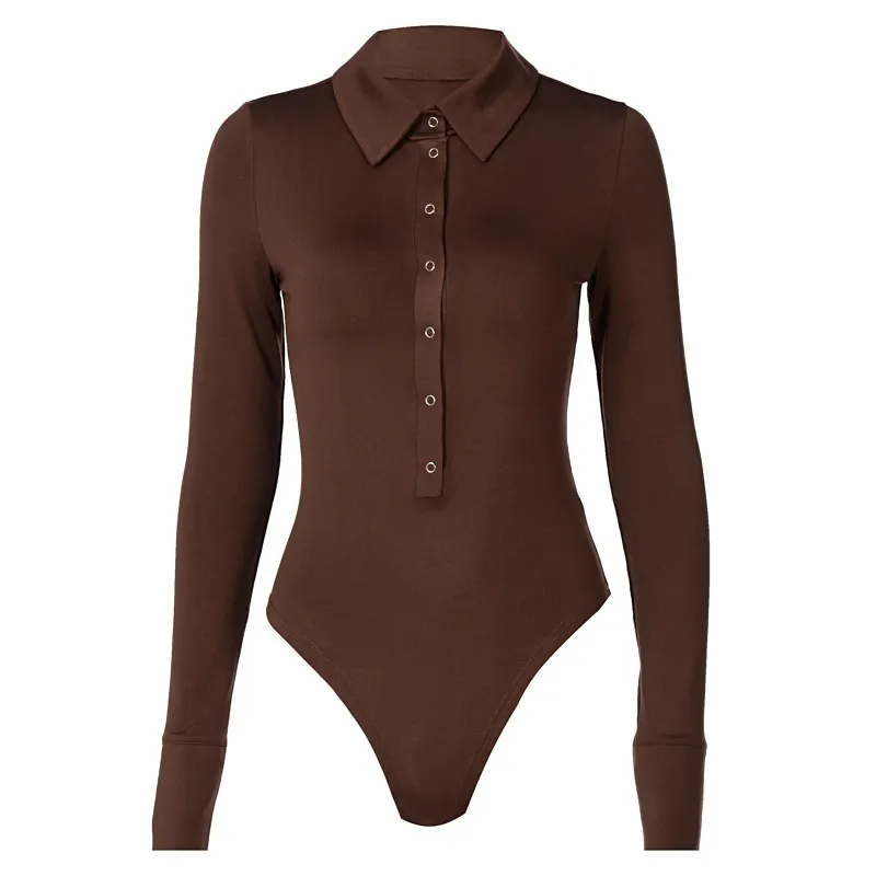 Bold Attitude Long Sleeve Collared Bodysuit bodysuit Castello Clothing Line