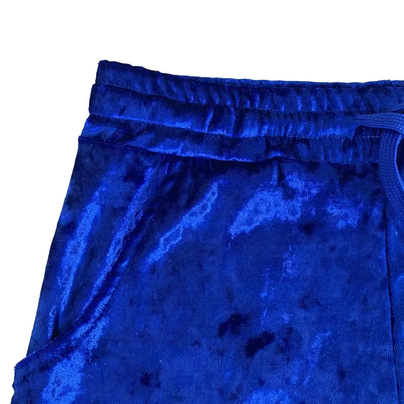 Crush Velvet Tube Top & Drawstring Shorts Set Castello Clothing Line