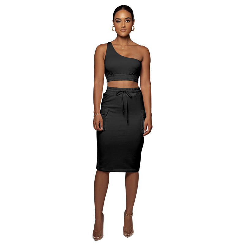 Cropped Tank Top and Cargo Skirt Set Castello Clothing Line