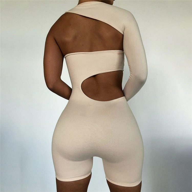 Risk Factor One-Sleeve Cutout Romper Castello Clothing Line