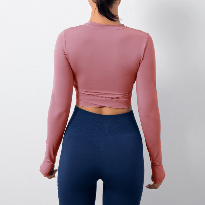 Twisted Charm Long Sleeve Crop Top Castello Clothing Line