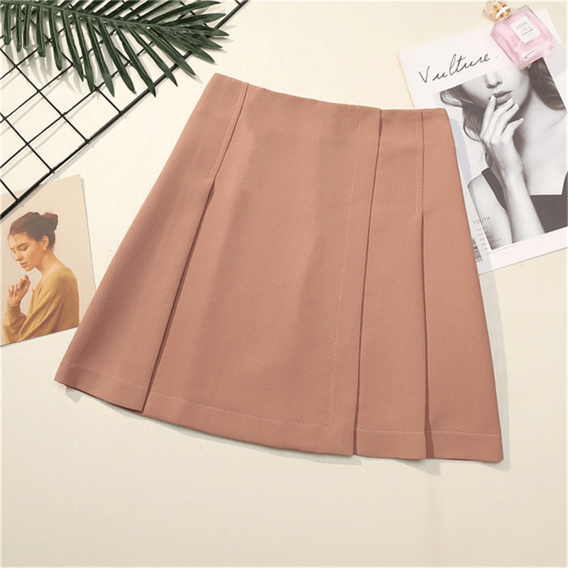 Pleated A-Line Mini Skirt - Flare Style in Cotton/Polyester Castello Clothing Line