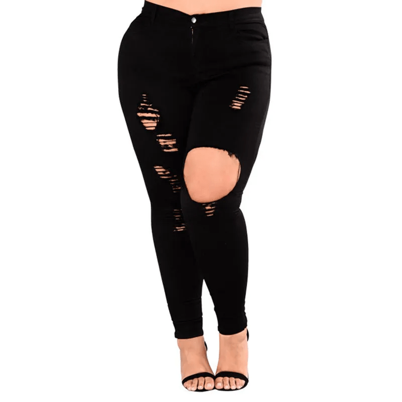 Plus Size Ripped Skinny Jeans Castello Clothing Line