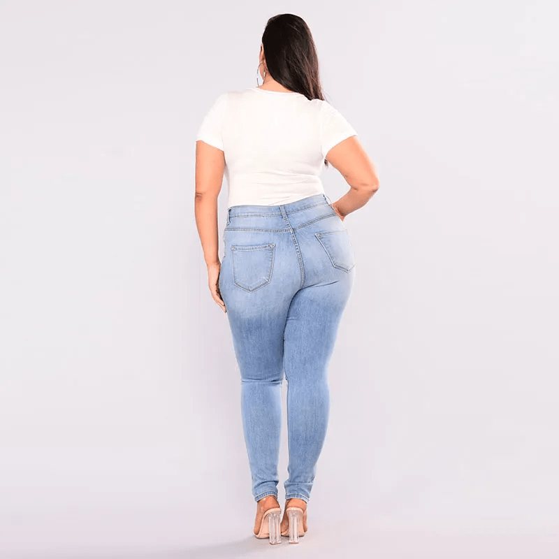 Plus Size Ripped Skinny Jeans Castello Clothing Line