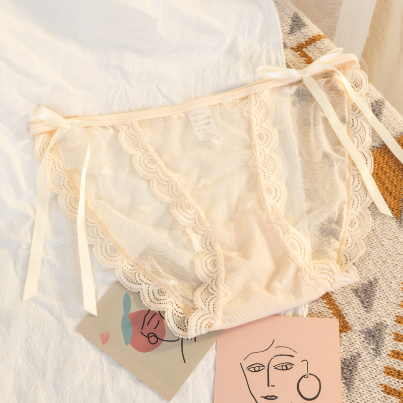 Sheer Lace Cheeky Panty with Bow Detail Castello Clothing Line