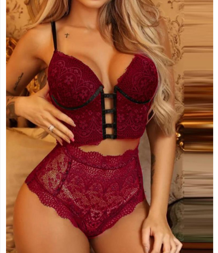 Sheer Lace Corset Bra & Panty Set Castello Clothing Line