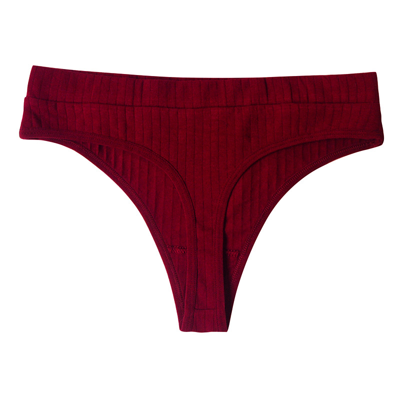 Ribbed Cotton Thong Panty Castello Clothing Line