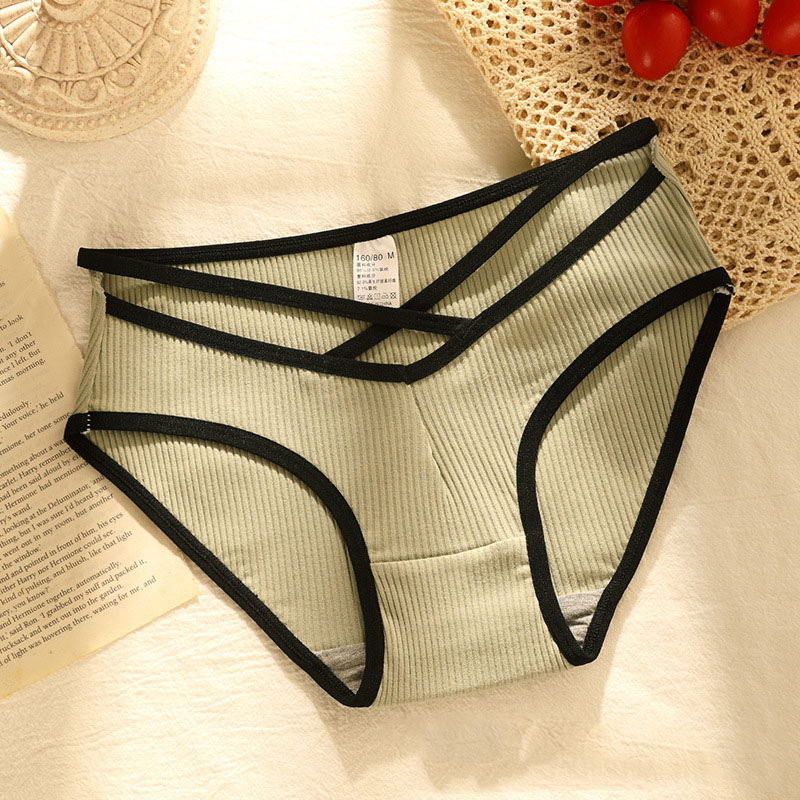 Ribbed Color Block Low Waist Cut Out Brief Panty Castello Clothing Line