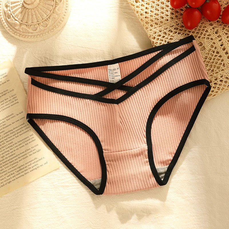 Ribbed Color Block Low Waist Cut Out Brief Panty Castello Clothing Line