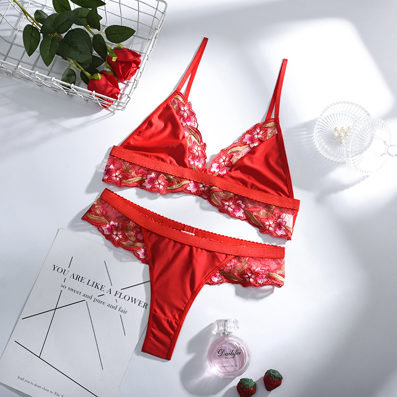 Ruffled Lace Bra & Panty Set Castello Clothing Line