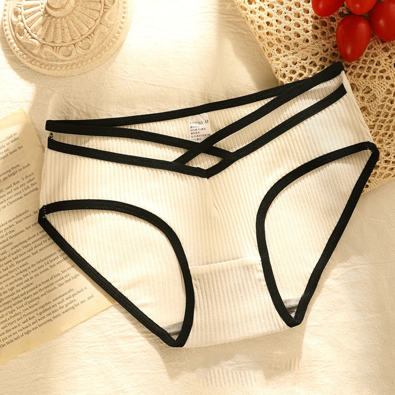 Ribbed Color Block Low Waist Cut Out Brief Panty Castello Clothing Line