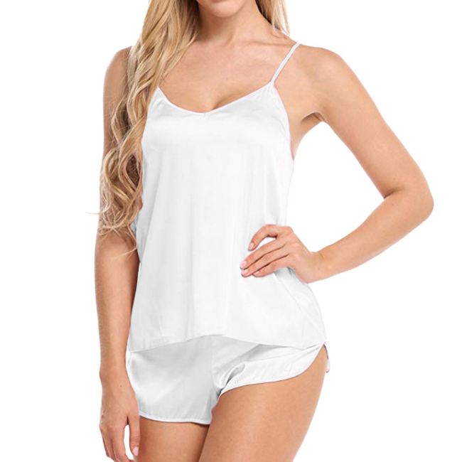 Silky Serenity Spaghetti Strap Cami and Lounge Shorts Set Castello Clothing Line