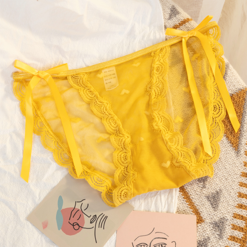 Sheer Lace Cheeky Panty with Bow Detail Castello Clothing Line