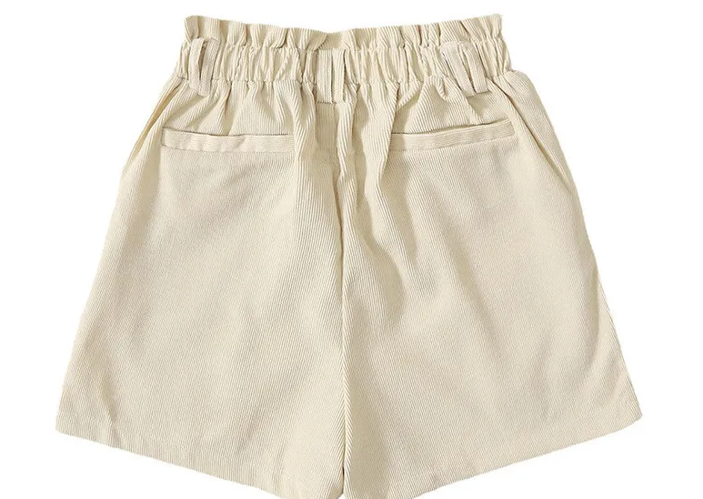 SwayCharm High Waist Paperbag Corduroy Shorts  Castello Clothing Line   