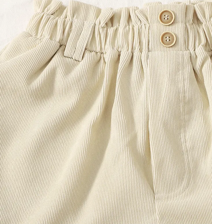 SwayCharm High Waist Paperbag Corduroy Shorts  Castello Clothing Line   