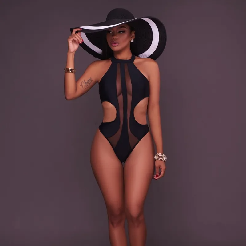 Neve Mesh Cutout High Neck One-Piece Swimsuit one piece swimsuit Castello Clothing Line